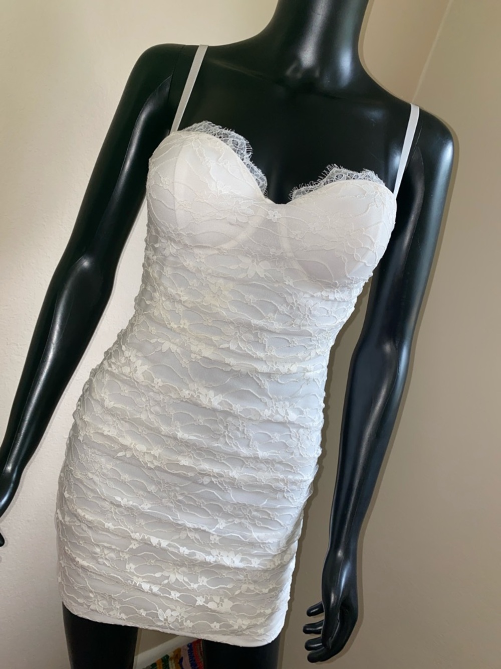 Windsor White Lace Bustier Bodycon Mini Dress